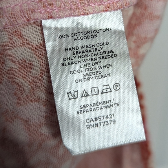 Ann Taylor Womens Top Size Medium Orange Pink Floral Flowers Off Shoulder - Picture 4 of 4